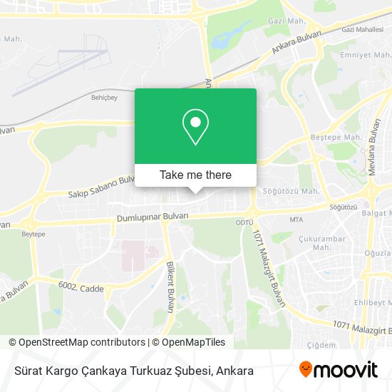 Sürat Kargo Çankaya Turkuaz Şubesi map