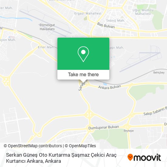 Serkan Güneş Oto Kurtarma Şaşmaz Çekici Araç Kurtarıcı Ankara map