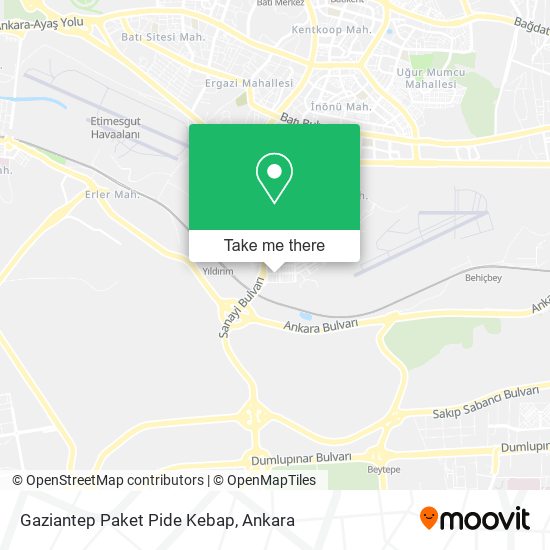 Gaziantep Paket Pide Kebap map