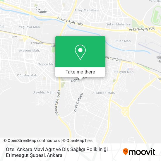 Özel Ankara Mavi Ağız ve Diş Sağlığı Polikliniği Etimesgut Şubesi map