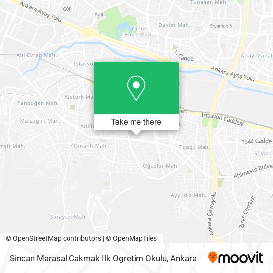 Sincan Marasal Cakmak Ilk Ogretim Okulu map