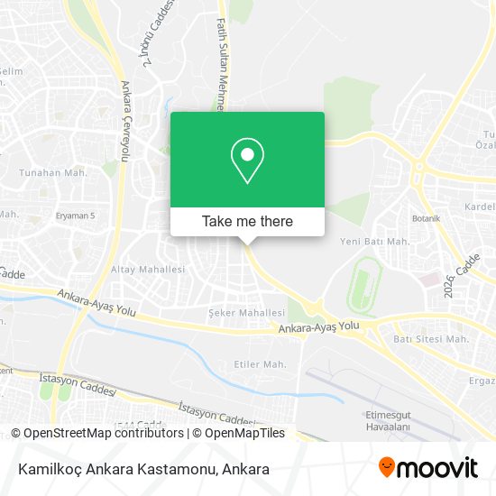 Kamilkoç Ankara Kastamonu map