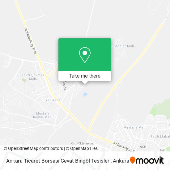 Ankara Ticaret Borsası Cevat Bingöl Tesisleri map
