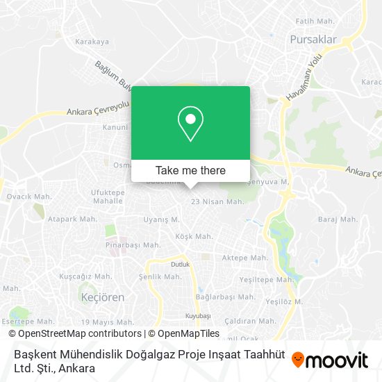 Başkent Mühendislik Doğalgaz Proje Inşaat Taahhüt Ltd. Şti. map