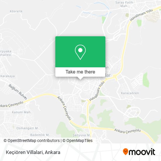 Keçiören Villalari map