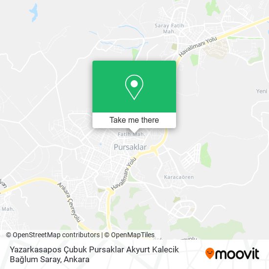 Yazarkasapos Çubuk Pursaklar Akyurt Kalecik Bağlum Saray map