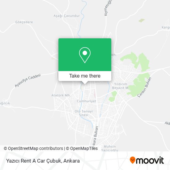 Yazıcı Rent A Car Çubuk map