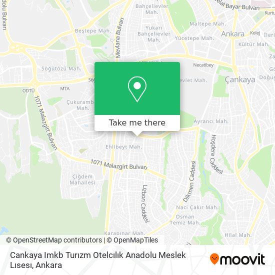 Cankaya Imkb Turızm Otelcılık Anadolu Meslek Lısesı map