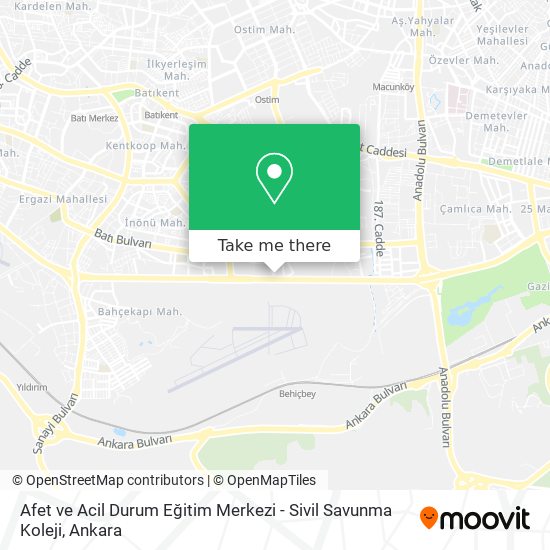 Afet ve Acil Durum Eğitim Merkezi - Sivil Savunma Koleji map
