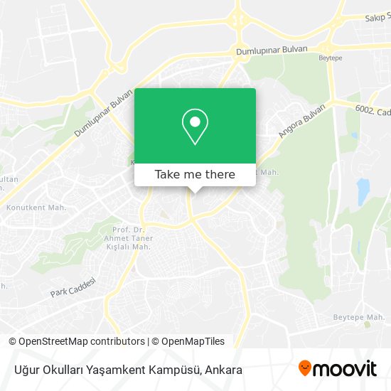 Uğur Okulları Yaşamkent Kampüsü map