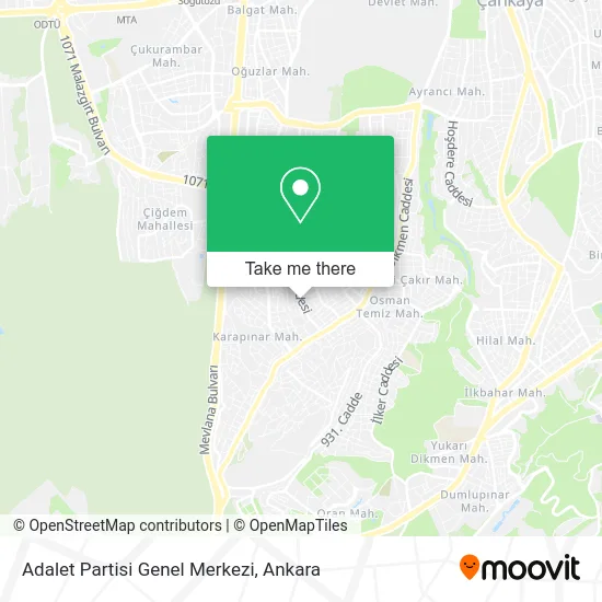 Adalet Partisi Genel Merkezi map