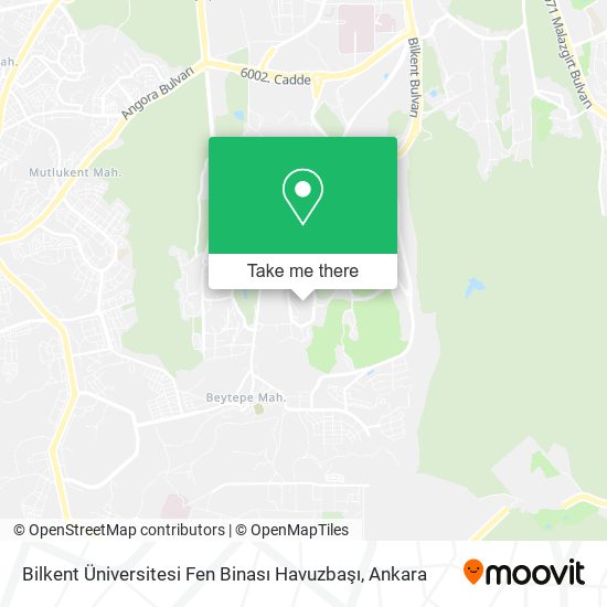 Bilkent Üniversitesi Fen Binası Havuzbaşı map