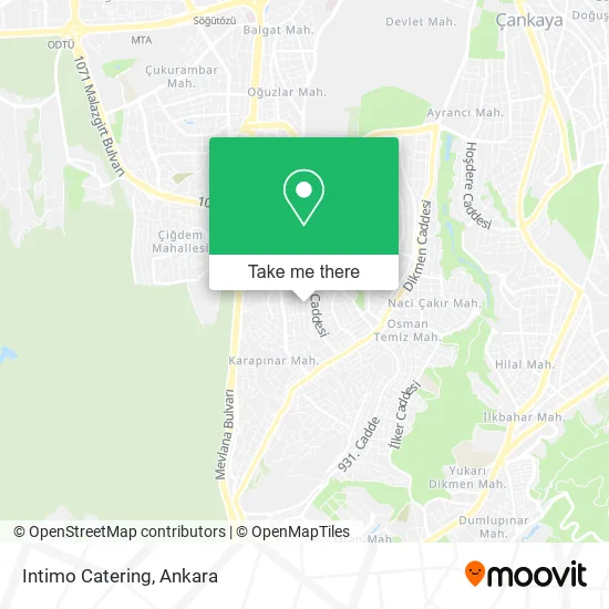 Intimo Catering map