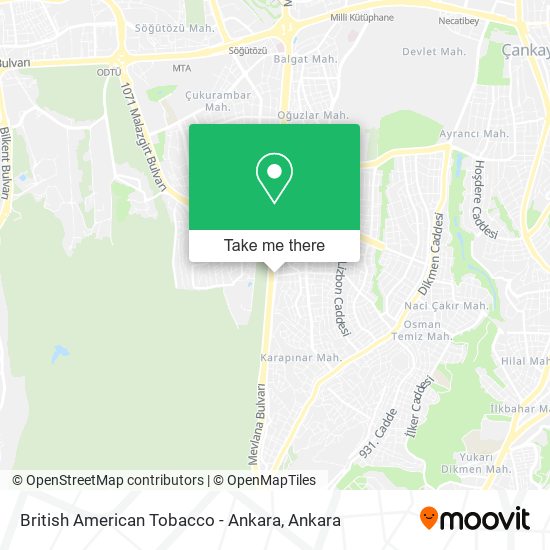 British American Tobacco - Ankara map