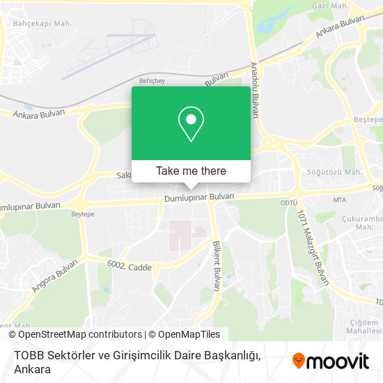 TOBB Sektörler ve Girişimcilik Daire Başkanlığı map