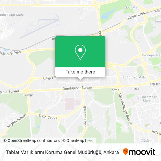 Tabiat Varlıklarını Koruma Genel Müdürlüğü map