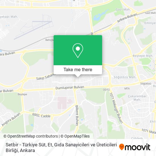 Setbir - Türkiye Süt, Et, Gıda Sanayicileri ve Üreticileri Birliği map