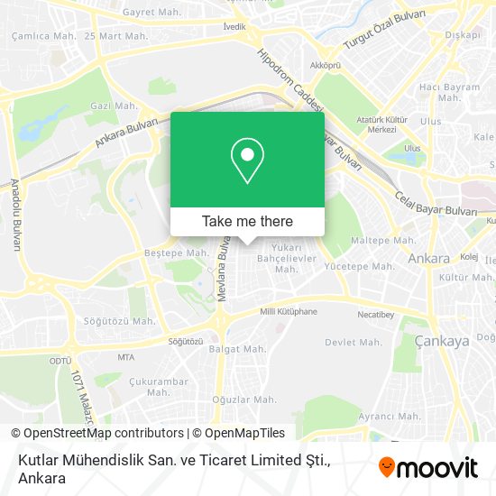 Kutlar Mühendislik San. ve Ticaret Limited Şti. map