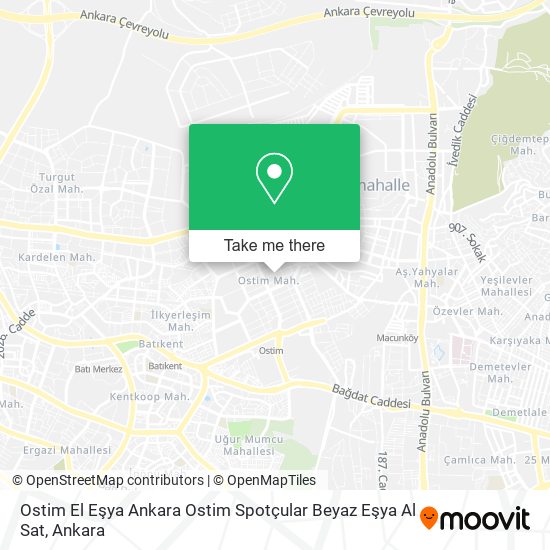 Ostim El Eşya Ankara Ostim Spotçular Beyaz Eşya Al Sat map