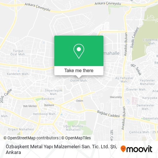 Özbaşkent Metal Yapı Malzemeleri San. Tic. Ltd. Şti map