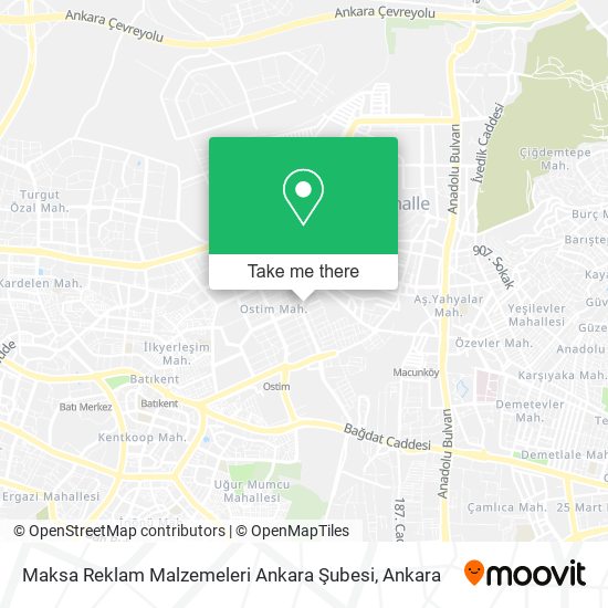 Maksa Reklam Malzemeleri Ankara Şubesi map