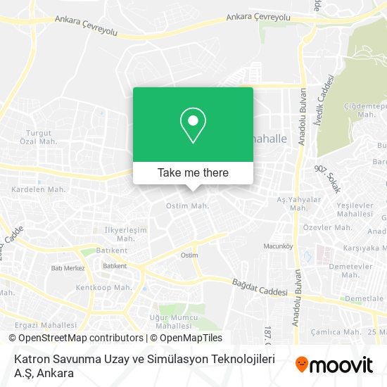 Katron Savunma Uzay ve Simülasyon Teknolojileri A.Ş map