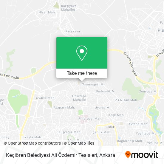 Keçiören Belediyesi Ali Özdemir Tesisleri map