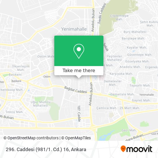 296. Caddesi (981/1. Cd.) 16 map