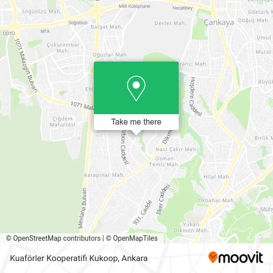 Kuaförler Kooperatifi Kukoop map