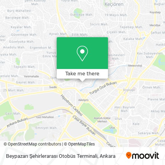 Beypazarı Şehirlerarası Otobüs Terminali map