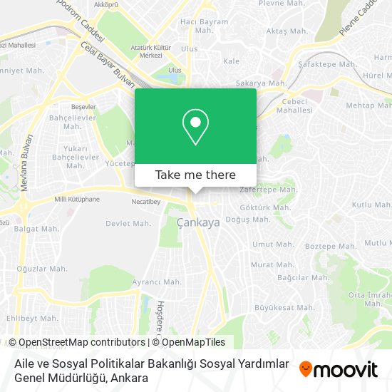 Aile ve Sosyal Politikalar Bakanlığı Sosyal Yardımlar Genel Müdürlüğü map