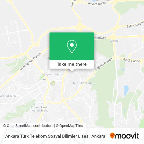 Ankara Türk Telekom Sosyal Bilimler Lisesi map