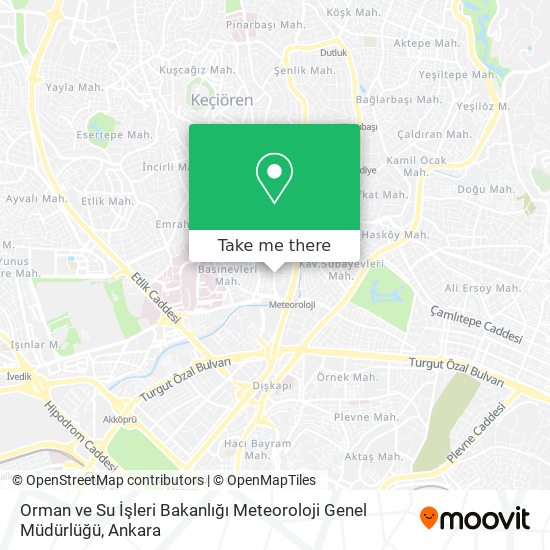 Orman ve Su İşleri Bakanlığı Meteoroloji Genel Müdürlüğü map