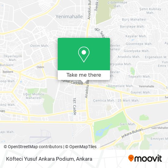 Köfteci Yusuf Ankara Podium map