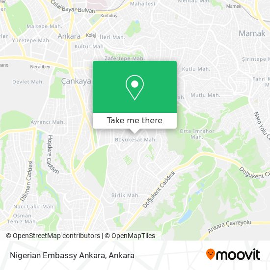 Nigerian Embassy Ankara map