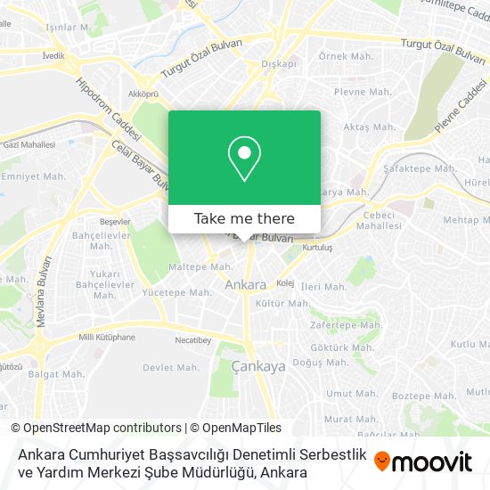 Ankara Cumhuriyet Başsavcılığı Denetimli Serbestlik ve Yardım Merkezi Şube Müdürlüğü map