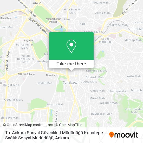 Tc. Ankara Sosyal Güvenlik İl Müdürlüğü Kocatepe Sağlık Sosyal Müdürlüğü map