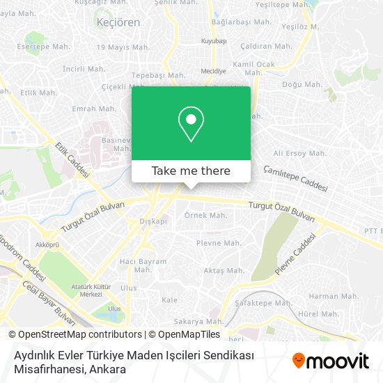 Aydınlık Evler Türkiye Maden Işcileri Sendikası Misafirhanesi map