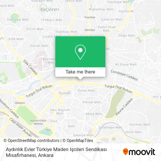 Aydınlık Evler Türkiye Maden Işcileri Sendikası Misafirhanesi map