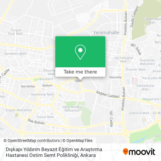 Dışkapı Yıldırım Beyazıt Eğitim ve Araştırma Hastanesi Ostim Semt Polikliniği map