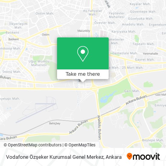 Vodafone Özşeker Kurumsal Genel Merkez map