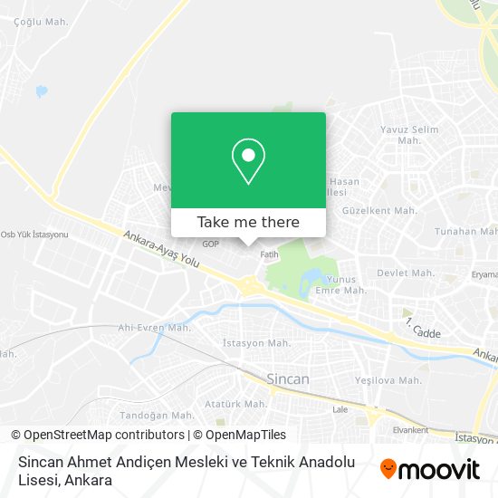 Sincan Ahmet Andiçen Mesleki ve Teknik Anadolu Lisesi map