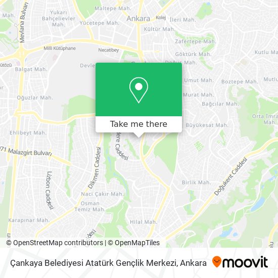 Çankaya Belediyesi Atatürk Gençlik Merkezi map