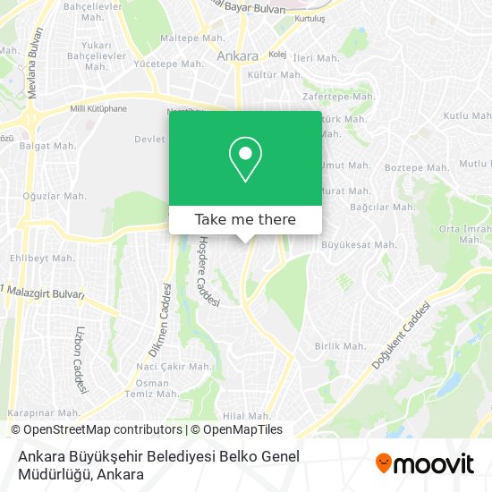Ankara Büyükşehir Belediyesi Belko Genel Müdürlüğü map
