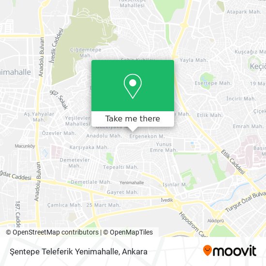 Şentepe Teleferik Yenimahalle map
