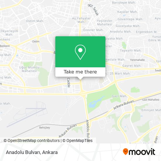 Anadolu Bulvarı map