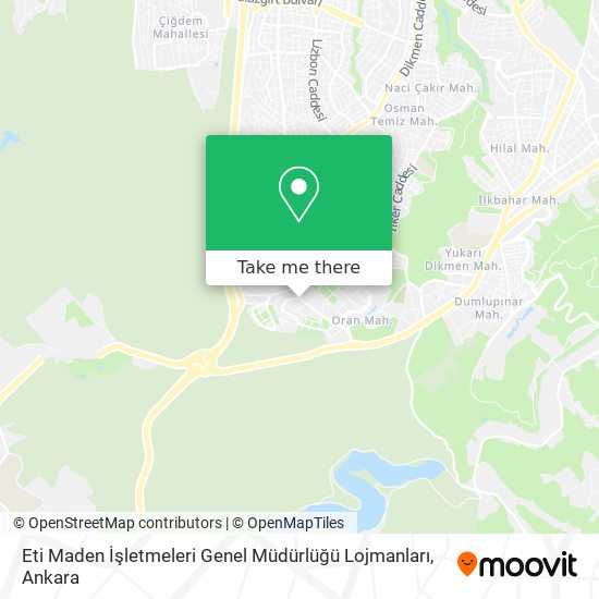 Eti Maden İşletmeleri Genel Müdürlüğü Lojmanları map