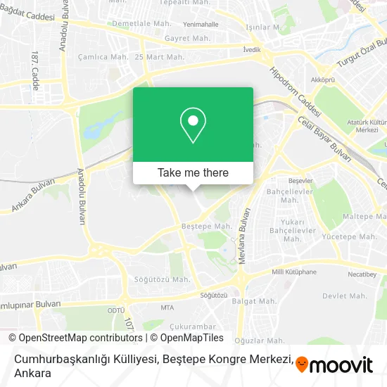 Cumhurbaşkanlığı Külliyesi, Beştepe Kongre Merkezi map