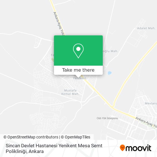 Sincan Devlet Hastanesi Yenikent Mesa Semt Polikliniği map