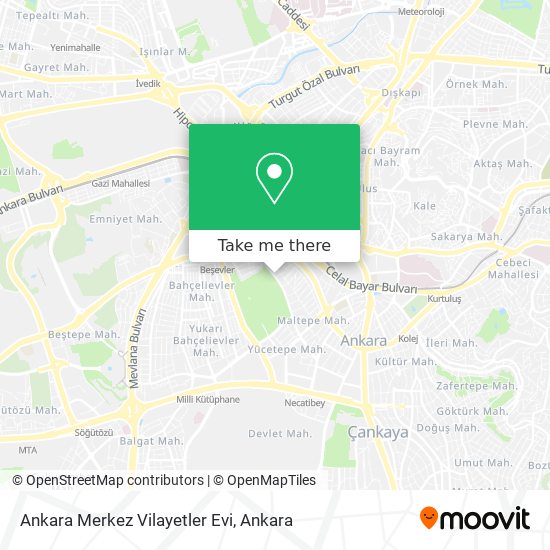 Ankara Merkez Vilayetler Evi map